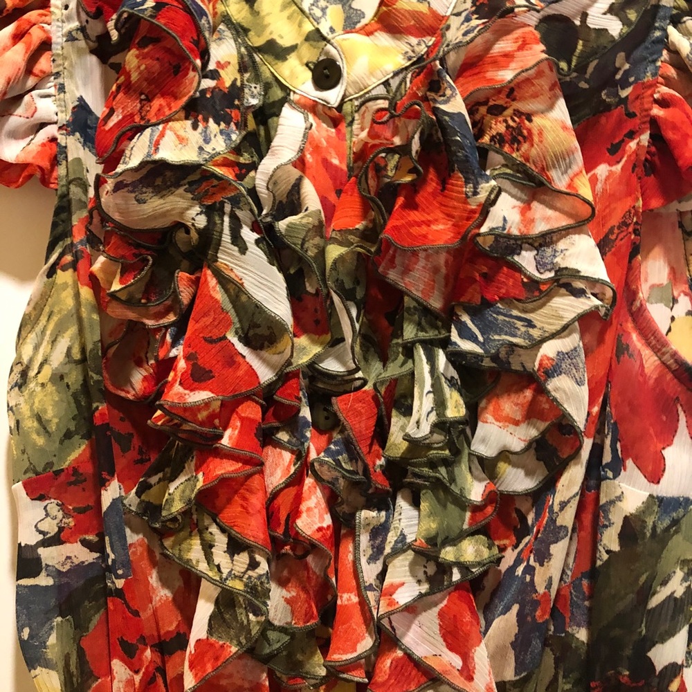 MORGAN DE TOI RUFFLE SLEEVELESS BLOUSE - Picture 15 of 15